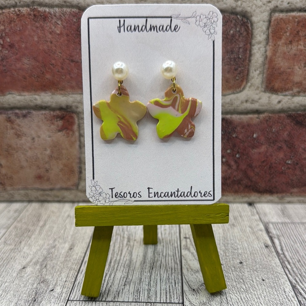 Handmade Floral Earrings with Pearl Accents